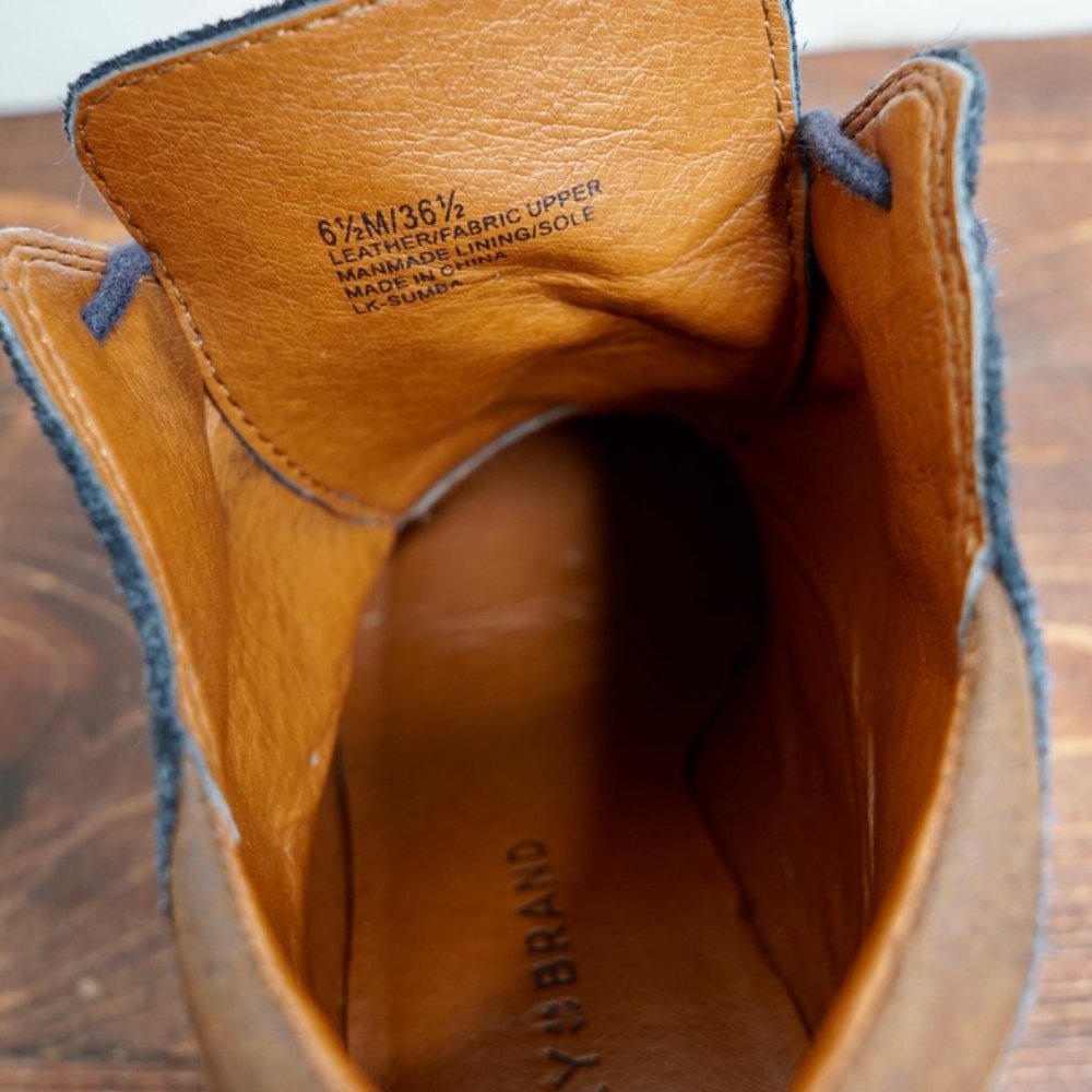Lucky Brand Suede Lace-Up Wedge Booties - Picture 9 of 10